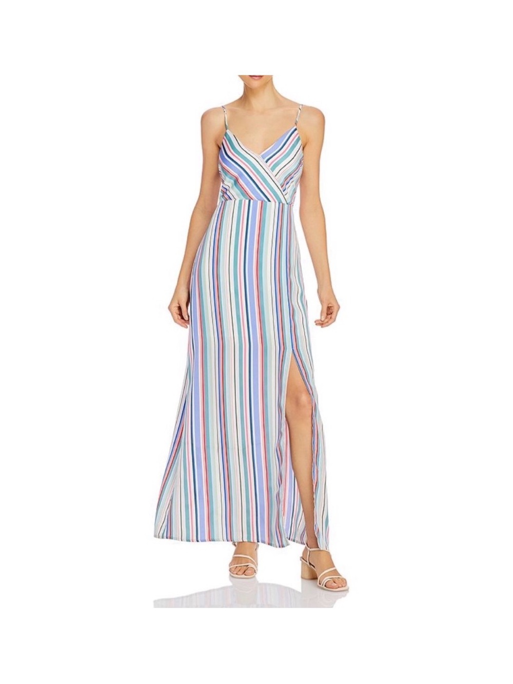 BB Dakota Jack Pastel Multistripe Spaghetti Strap Maxi Dress